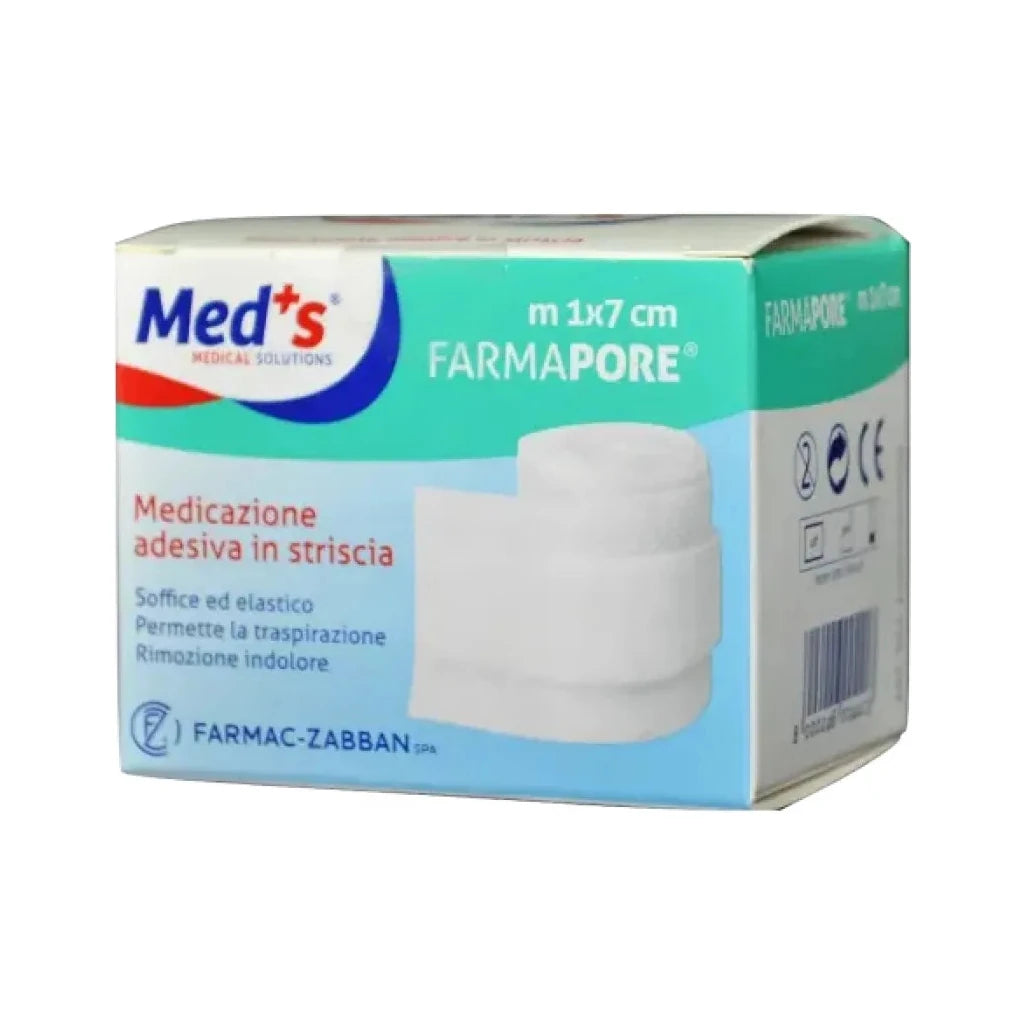 Med's FARMPORE® Atmungsaktiver Klebeverband 7cm x 1m - Schmerzlose Entfernung