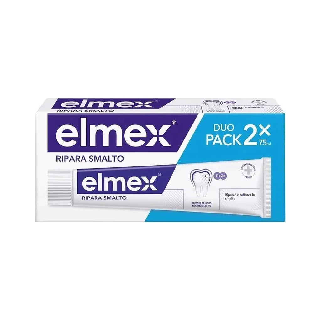 Elmex Schmelzschutz Zahnpasta - Doppelpack 2x75ml | Effektiver F+Zn Schutz