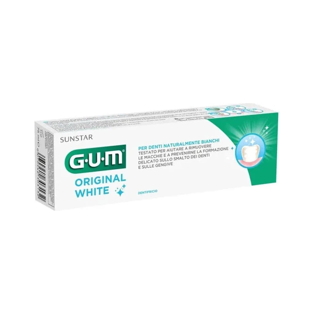 GUM Original White Sanfte Aufhellende Zahnpasta - Fleckenentfernung, Schmelz- & Zahnfleischschutz