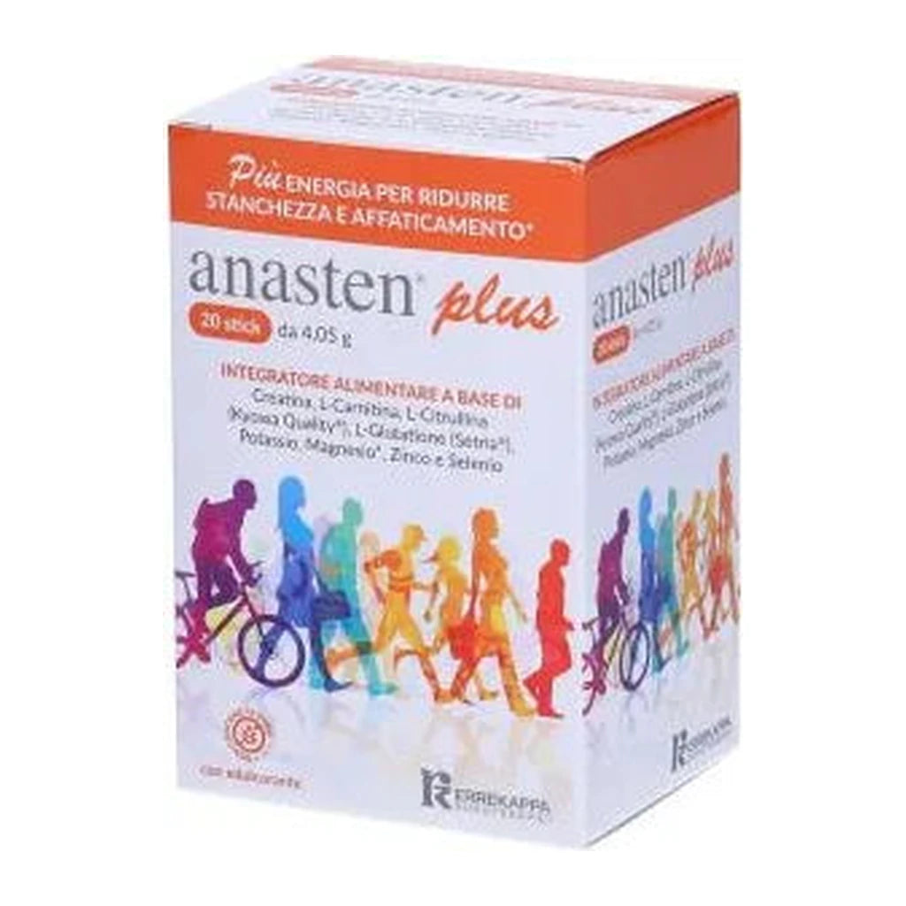 ANASTEN PLUS - Energy & Anti-Fatigue Supplement with Creatine, Minerals - 20 Sticks