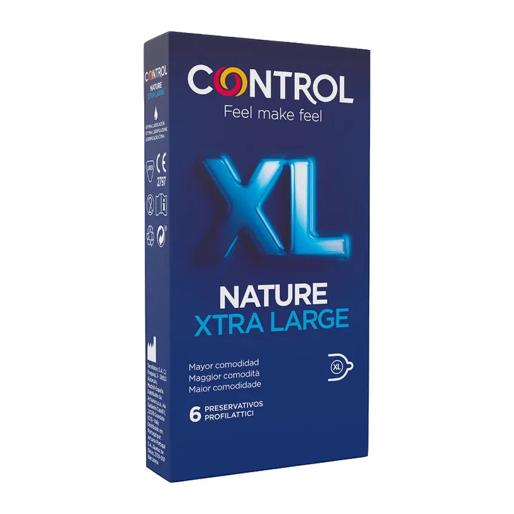 Control Nature XL Extra Large Condoms for Optimal Comfort - 6 Pack