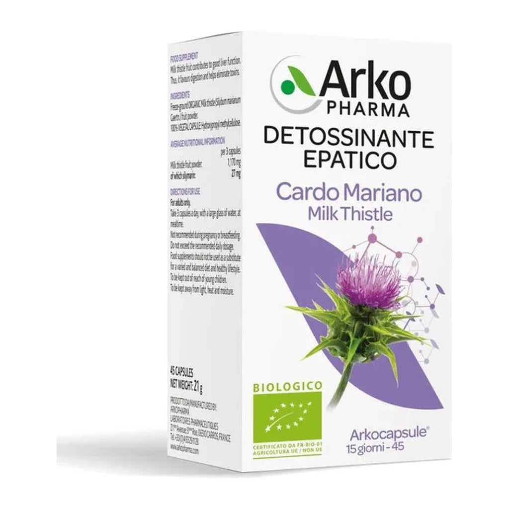 ArkoPharma Organic Milk Thistle Liver Detox Supplement 45 capsules
