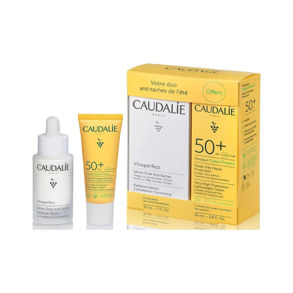Caudalie Vinoperfect Siero Antimacchia 30ml + Solare Viso spf50 20 ml
