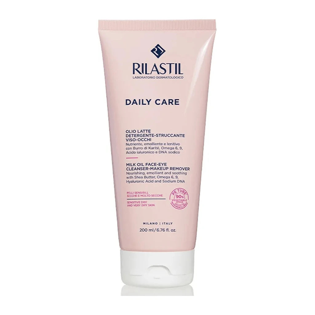 Rilastil Daily Care Öl-Milch Gesichts-Augen Reiniger Make-up Entferner Empfindliche Trockene Haut 200ml