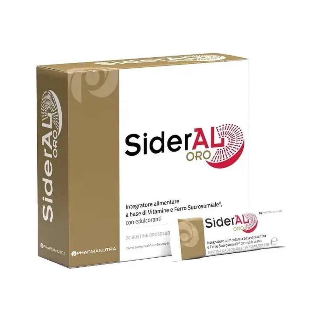 SiderAL ORO 14mg: Sucrosomial Iron & Vitamin Supplement | 20 Orosoluble Sachets