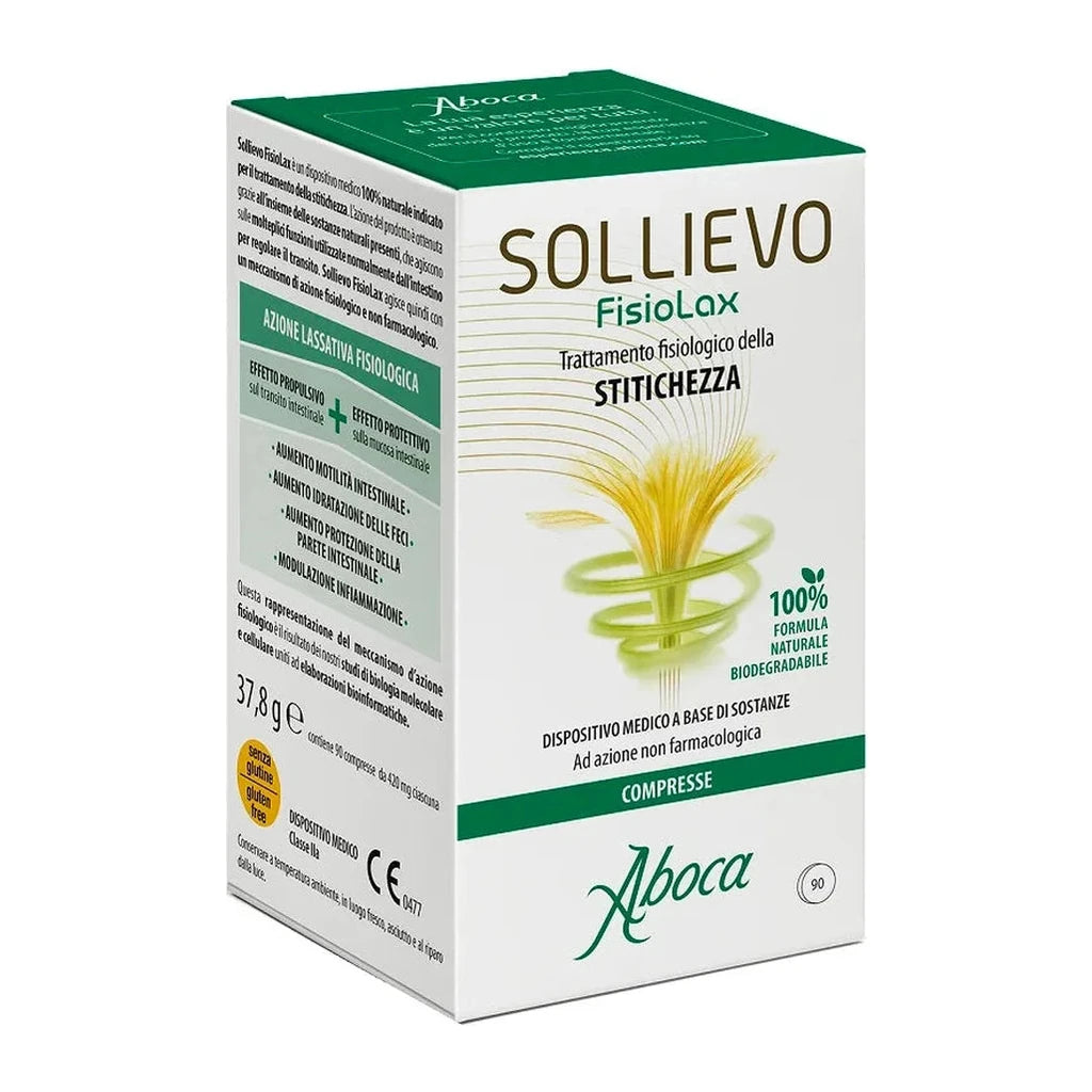 Aboca Sollievo FisioLax - Natürliche Physiologische Verstopfung Linderung 90 Tabletten