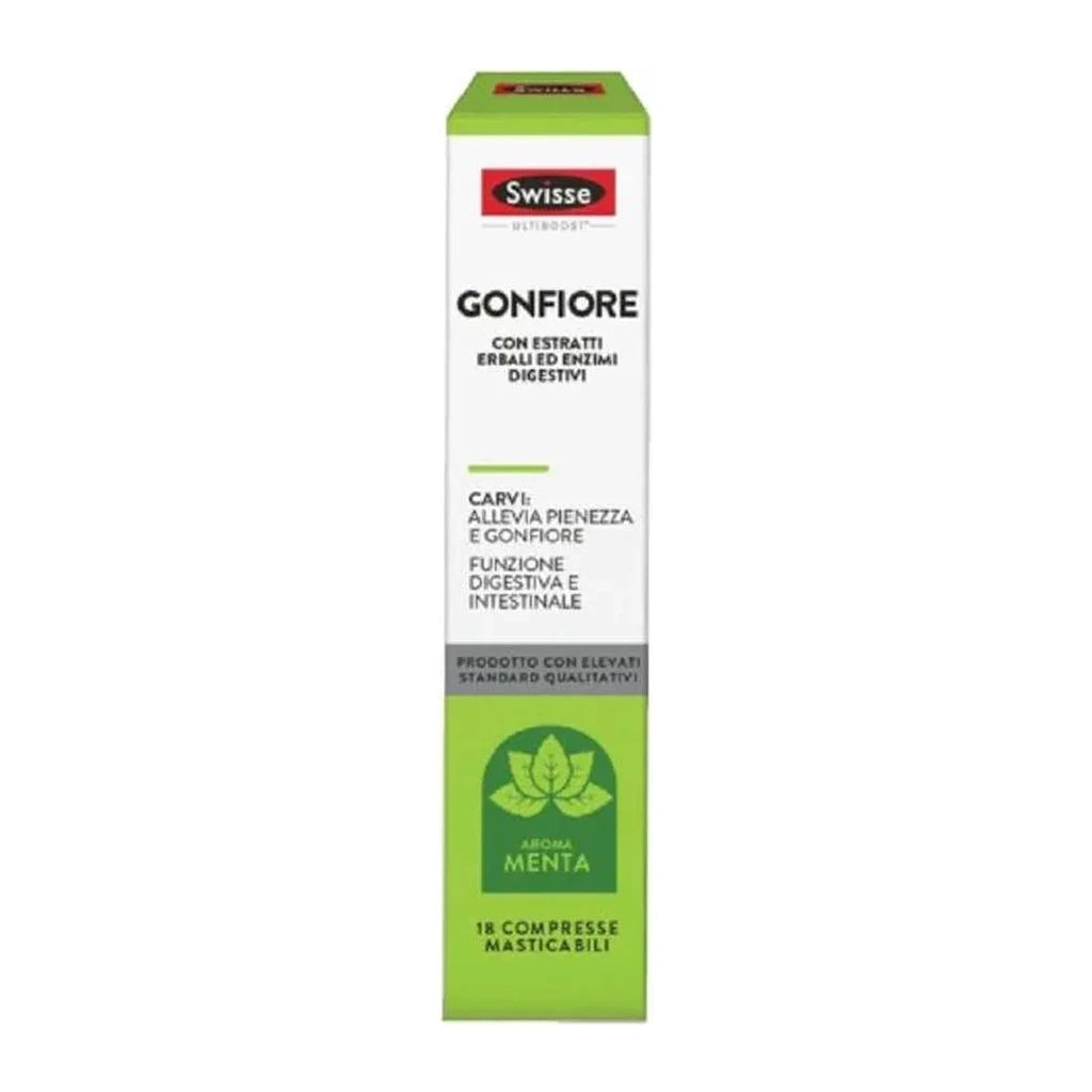 Swisse Bloating Relief - Herbal Extracts, Digestive Enzymes - 18 Mint Chewable Tablets