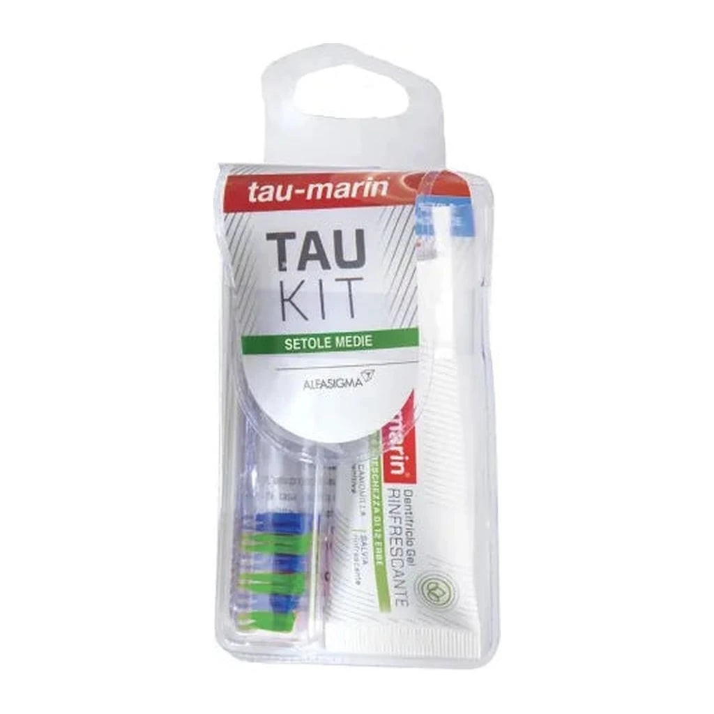 Tau-Marin Tau Kit Medium Toothbrush + Refreshing Gel Toothpaste | Complete Oral Hygiene