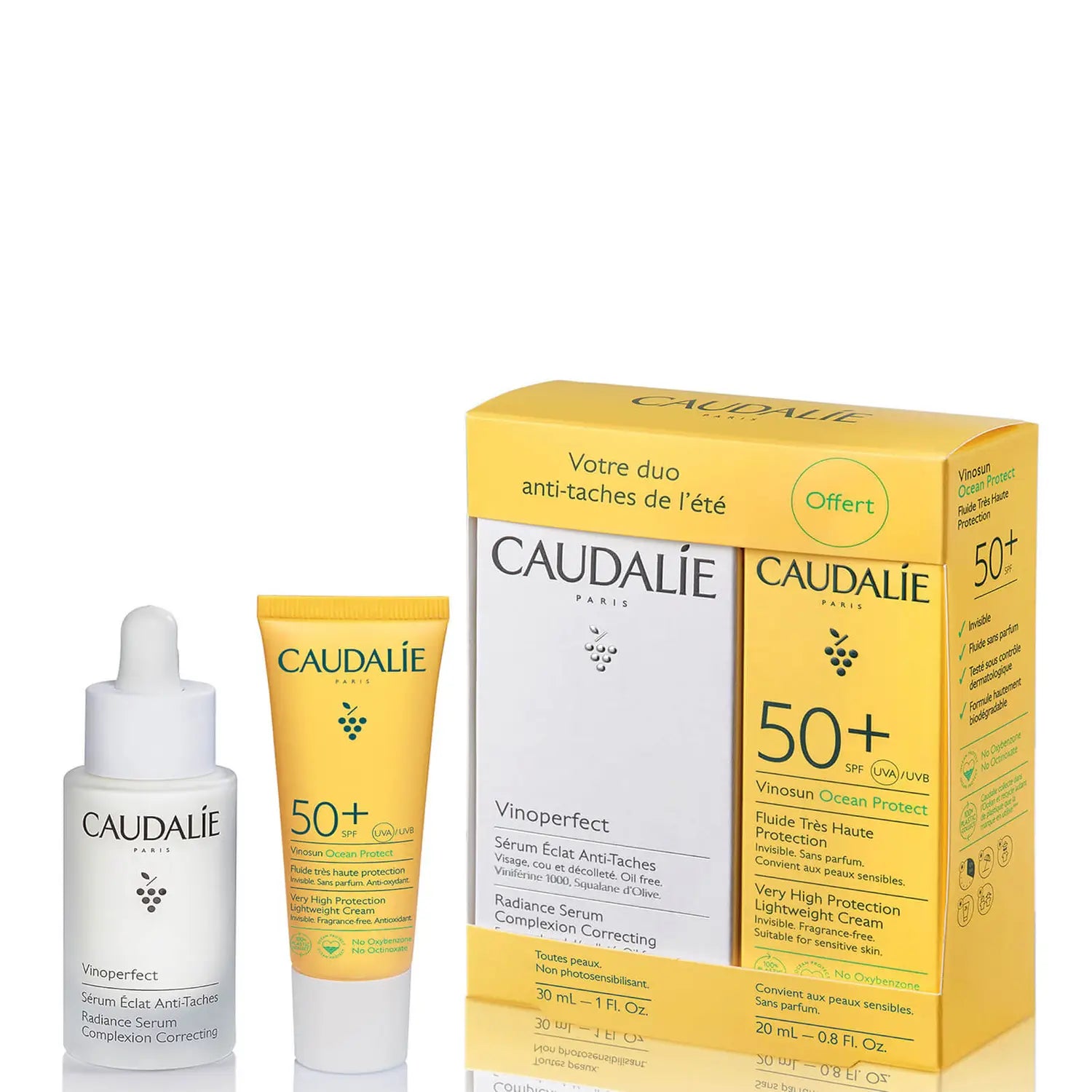 Caudalie Vinoperfect Siero Antimakchie 30 ml + Solar Face SPF50 20 ml